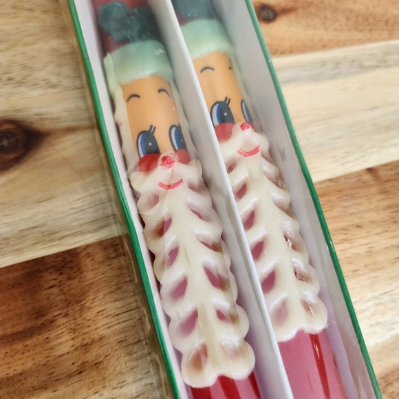 2 Pk of 10" Santa Claus Holiday Candles Christmas Tapered Candles - Picture 2 of 5